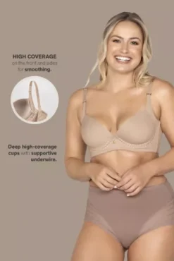 Leonisa Full Coverage Back-Smoothing Bra -Blissful Brides Shop 11970 MNUDE 2
