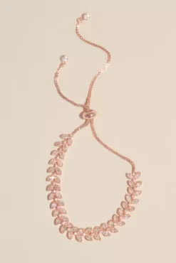 Leafy Vine Cubic Zirconia Adjustable Bracelet