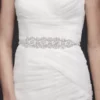 Graduated Pearl And Crystal Blossom Medallion Sash -Blissful Brides Shop 155747SB MSILVER SASH OM PROD9 016