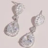 Cubic Zirconia Halo Teardrop Earrings -Blissful Brides Shop 20070521 MSILVER JWLY PROD1 V2 003