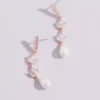 Leafy Crystal And Faux Pearl Droplet Earrings