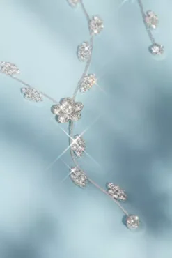 Floral Scroll Design Necklace And Earring Set -Blissful Brides Shop 234316 SILVER JWLY PROD11 V2 003