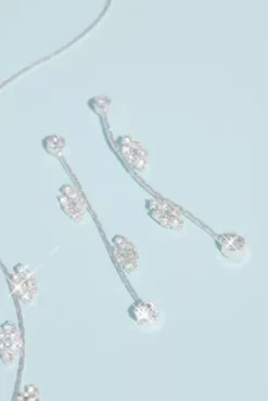 Floral Scroll Design Necklace And Earring Set -Blissful Brides Shop 234316 SILVER JWLY PROD11 V2 008