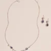 Cubic Zirconia And Pearl Necklace And Earring Set -Blissful Brides Shop 272263 SAPPHIRE JWLY PROD7 001