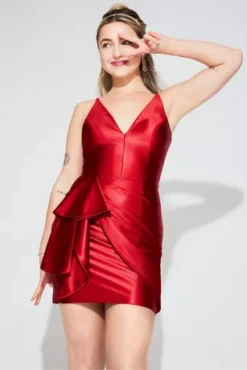 Stretch Satin V-Neck Tank Dress 12 Stretch Satin V-Neck Tank Dress -Blissful Brides Shop 2821BN 1 PDP Crop MAR15 1920x2880