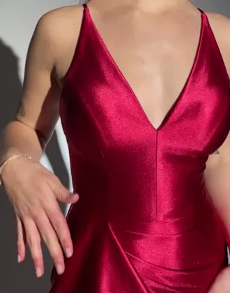 Stretch Satin V-Neck Tank Dress 8 Stretch Satin V-Neck Tank Dress - Image 6