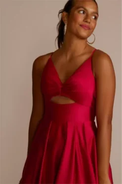 Long V-Neck Satin Ball Gown With Bodice Cutout -Blissful Brides Shop 3803BN MRED PRM PROD9 081 1