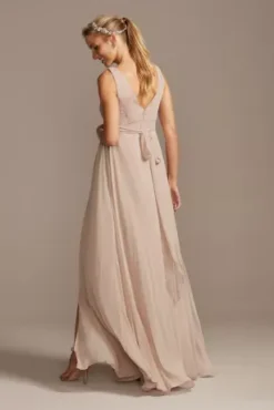 Pleated Tank Chiffon Maternity Bridesmaid Dress 7 Pleated Tank Chiffon Maternity Bridesmaid Dress -Blissful Brides Shop 4XLF20166 BISCOTTI BM PROD10 100