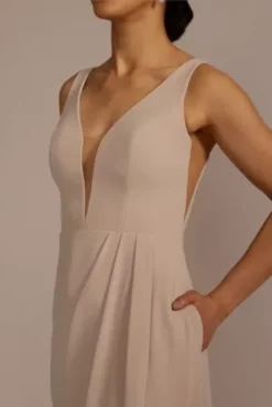 Chiffon Illusion Cutouts Bridesmaid Dress -Blissful Brides Shop 4XLF20574 BISCOTTI BM PROD4 083 detail