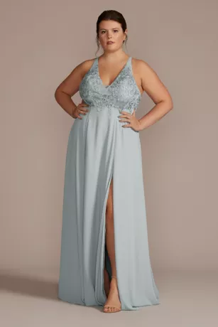 Halter Lace And Georgette Bridesmaid Dress 4 Halter Lace And Georgette Bridesmaid Dress - Image 2