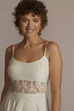 Mini Lace A-Line With Illusion Bodice -Blissful Brides Shop 6232BR6A MWHITE PARTY PROD2 083