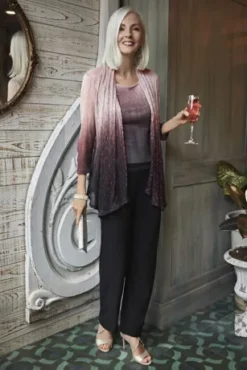 Crinkled Ombre Plus Size Three-Piece Pantsuit -Blissful Brides Shop 650136 PDP Crop 1920x2880