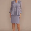 Short Embroidered Soutache Jacket Dress -Blissful Brides Shop 7077 ORCHID MOB PROD4 057