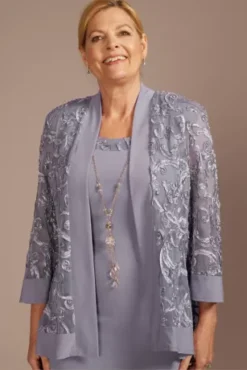 Short Embroidered Soutache Jacket Dress -Blissful Brides Shop 7077 ORCHID MOB PROD4 105