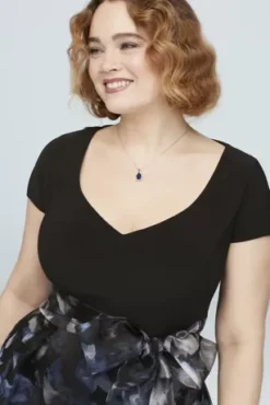 Pear Sapphire Pendant Necklace -Blissful Brides Shop 7441139 MBLKBLUE MOB PROD1 033