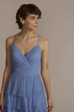 V-Neck Tiered Ruffle Mini Dress -Blissful Brides Shop 8242XE8A MPERI JRPARTY PROD2 047