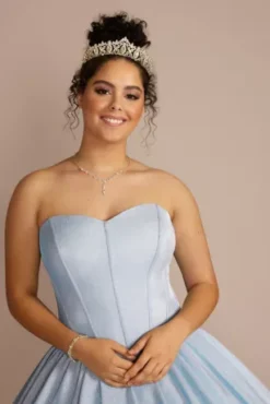 Glitter Knit Corset Quince Ball Gown -Blissful Brides Shop 8FR2301 MLTBLUE QUINCE PROD3 135