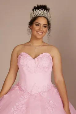 3-Piece Floral Glitter Corset Quince Ball Gown -Blissful Brides Shop 8FR2302 MPETAL QUINCE PROD3 148