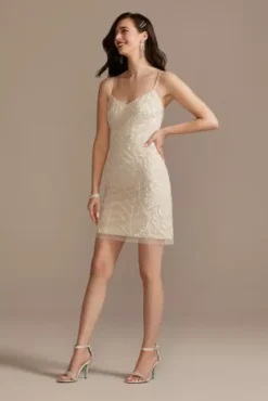 Hand-Beaded Point Desprit Slip Wedding Dress