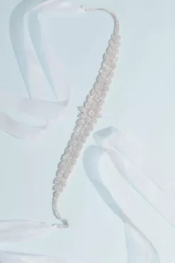 Deco-Inspired Pave Crystal Flower Sash
