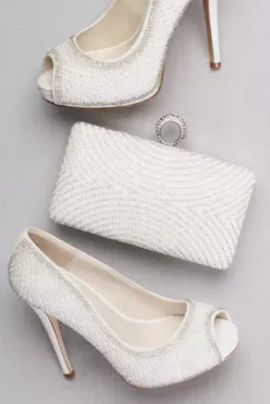 Curved Pearl And Crystal Minaudiere -Blissful Brides Shop CETERNITY106 SHOE HBCARINA43 HB MWHITE PROD3 003