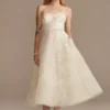 Floral Glitter Tulle Tea-Length Wedding Dress -Blissful Brides Shop CWG903 IVYSTONE OLEG PROD6 V2 034