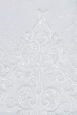 Strappy Beaded Applique Tulle Sheath Wedding Dress -Blissful Brides Shop CWG904 SOLIDWHITE OLEG SWATCH PROD2 002