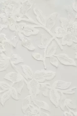 Illusion Plunge V-Neck Lace Wedding Gown -Blissful Brides Shop CWG924 SOLIDIVORY OLEG SWATCH PROD2 002