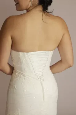 Lace Up Back Strapless Mermaid Wedding Dress 9 Lace Up Back Strapless Mermaid Wedding Dress -Blissful Brides Shop CWG926 SOFTWHITE OLEG PROD12 214