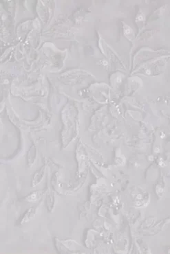 High Neck Long Sleeve Illusion Wedding Dress -Blissful Brides Shop CWG930 WHITE OLEG SWATCH PROD5 10