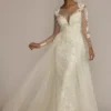 Beaded Sheath Wedding Dress With Overskirt -Blissful Brides Shop CWG933 IVYSTONE OLEG PROD3 067