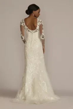 Beaded Sheath Wedding Dress With Overskirt -Blissful Brides Shop CWG933 IVYSTONE OLEG PROD3 225