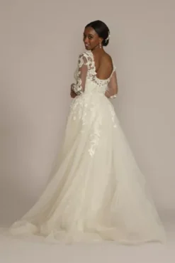 Beaded Sheath Wedding Dress With Overskirt -Blissful Brides Shop CWG933 IVYSTONE OLEG PROD3 274