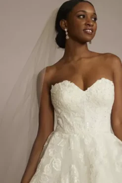 Tiered Floral Ball Gown Wedding Dress -Blissful Brides Shop CWG936 IVORY OLEG PROD3 124