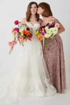 Lace Applique Wedding Dress With Removable Sleeves -Blissful Brides Shop CWG954 PDP Crop JAN19 1920x2880