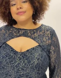 Metallic Foil Lace Mermaid With Cropped Popover -Blissful Brides Shop D21NY22700 PDP