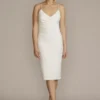 V-Neck Crepe Midi Dress -Blissful Brides Shop D24NY22109V1 WHITE PARTY PROD2 4165