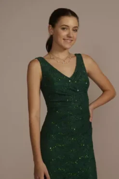 Glitter Sequin Lace Tank Mermaid Dress 7 Glitter Sequin Lace Tank Mermaid Dress -Blissful Brides Shop D24NY22615V2RW JUNIPER PRM PROD10 062