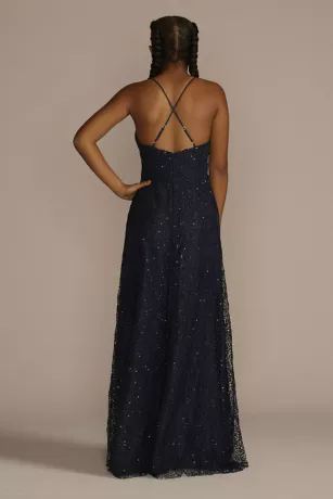 Glitter Illusion Lace A-line Dress With Pockets 4 Glitter Illusion Lace A-line Dress With Pockets - Image 2