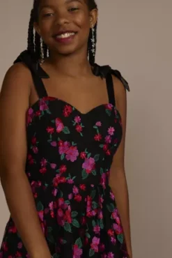 Floral Embroidered Sweetheart A-Line -Blissful Brides Shop D24NY22627 FLORALMUL PROD9 PRM 2184