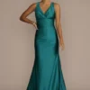 Stretch Satin V-Neck Tank Mermaid Dress -Blissful Brides Shop D24NY23075 OASIS PRM PROD11 011