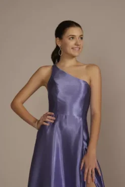 Rhinestone One-Shoulder Charmeuse A-Line -Blissful Brides Shop D24NY23378 BLUEBELLE PRM PROD10 062