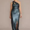 One Shoulder Cutout Shimmer Jersey Gown -Blissful Brides Shop D28NY22280V2 BLUE PARTY PROD2 0036
