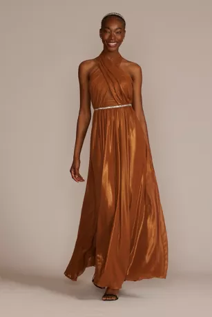 Beaded Chiffon Halter A-Line With Bodice Cutout 3 Beaded Chiffon Halter A-Line With Bodice Cutout