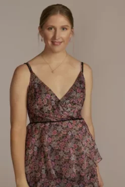 Floral Print Tiered Ruffled Dress -Blissful Brides Shop D39NY22133 ROSE PARTY PROD2 075