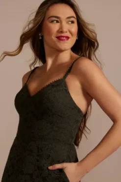 High-Low Corded Lace A-Line Dress 7 High-Low Corded Lace A-Line Dress -Blissful Brides Shop D39NY23213 TARRAGON PRTY PROD3 091