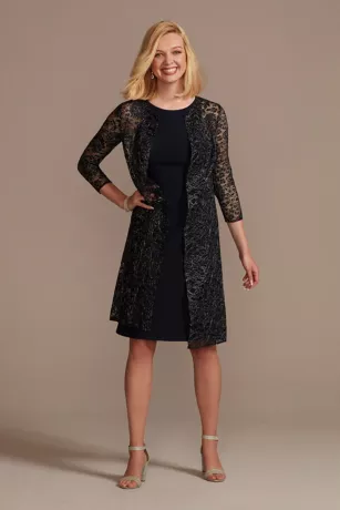 Knee Length Crepe Tank Dress And Matching Jacket 3 Knee Length Crepe Tank Dress And Matching Jacket