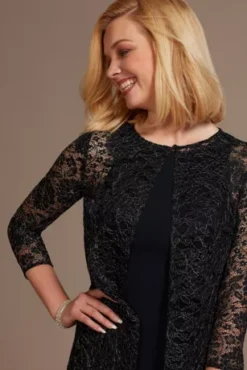 Knee Length Crepe Tank Dress And Matching Jacket 14 Knee Length Crepe Tank Dress And Matching Jacket -Blissful Brides Shop D40NY2111 NAVY MOB PROD6 038