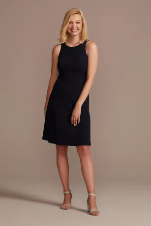 Knee Length Crepe Tank Dress And Matching Jacket 5 Knee Length Crepe Tank Dress And Matching Jacket - Image 3