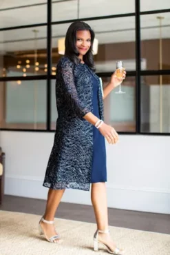 Knee Length Crepe Tank Dress And Matching Jacket 15 Knee Length Crepe Tank Dress And Matching Jacket -Blissful Brides Shop D40NY2111 PDP Crop JUNE15 1920x2880